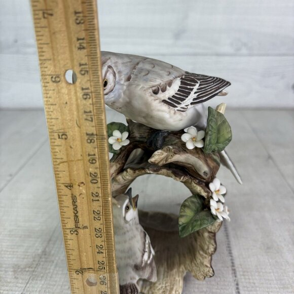 Vintage Masterpiece By Homco MOCKINGBIRD & CHICK Mother Baby Porcelain Figurine - Picture 10 of 16